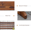 Wooden Wagon Wheel Bench, 3-Person Rustic Slatted Seat, Outdoor Patio Furniture, Brown