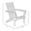 Outdoor HDPE Adirondack Chair, Plastic Deck Lounger with High Back and Wide Seat, White