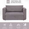 Light Grey  Pull Out Sofa Bed, Modern Convertible Loveseat Sleeper, Upholstered Sleeper Sofa for Small Space