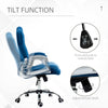 Velvet Office Chair Desk Chair with 360 Degree Swivel Wheels Adjustable Height Tilt Function Dark Blue