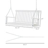 2-Seater Hanging Porch Swing Outdoor Patio Swing Chair Seat with Slatted Build and Chains, 440lbs Weight Capacity, White