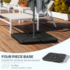 4 Pieces Patio Umbrella Base, Outdoor Cantilever Offset Umbrella Weights w/ U-Locking, 123 lb. Capacity Water or 158 lb. Capacity Sand, Black
