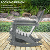 Outdoor Rocking Chair, HDPE Adirondack Style Rocker Chair for Porch, Garden, Patio, Light Gray