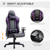 Gaming Chair Ergonomic Office Chair High Back Chair with Adjustable Height, Swivel Recliner with Head/Lumbar Support, Black/Grey/Purple