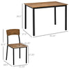 5 Piece Modern Industrial Dining Table and Chairs Set for Small Space, kitchen, Dining room, Dark Walnut