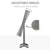 Floor Standing Jewelry Cabinet, Lockable Jewelry Organizer with Full-Length Mirror,  and 4 Adjustable Angles, Grey