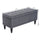 Large 42" Tufted Linen Fabric Ottoman Storage Bench With Soft Close Lid for Living Room, Entryway, or Bedroom, Dark Heather Grey