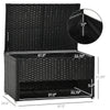 Outdoor Deck Box & Waterproof Shoe Storage, PE Rattan Wicker Towel Rack with Liner for Indoor, Outdoor, Patio Furniture Cushions, Pool, Toys, Garden Tools, Black