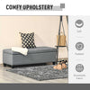 50" Storage Ottoman Bench, Upholstered Ottoman Foot Rest with Linen Fabric and Soft Close Lid for Entryway, Gray