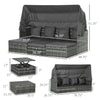4 Piece Adjustable Canopy Outdoor Rattan Sofa Set Patio Furniture Wicker Sets with Height Adjustable Coffee Table & Cushions