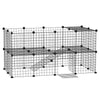 Pet Playpen DIY Small Animal Cage 36 Panels Portable Metal Wire Yard Fence with Door and Ramp for Rabbits, Kitten, Puppy 14" x 14"