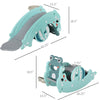 3-in-1 Kids Ride-On Rocking Horse Toy Frog Style with Basketball Hoop & Smooth Slide for Children 3-5 Years Old