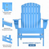 Oversized Adirondack Chair, Outdoor Fire Pit and Porch Seating, Classic Log Lounge w/ Built-in Cupholder for Patio, Lawn, Deck, Blue