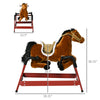 Ride on Horse, Kids Spring Rocking Horse, Interactive Horse with Realistic Sounds for 5-12 years old, Light Brown