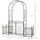78.75'' x 19.75'' Metal Garden Arch with Gate Climbing Planter Frame and 2 Side Flower Beds Backyard Decor for Vines Morning Glory Black