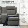 L-Shaped Sofa, Manual Reclining Sectional with Chaise Ottoman, Storage Console, Cup Holders, USB Charging, Gray