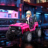 12V Kids Ride-on Truck with Remote Control, Battery-Operated Kids Car with Led Lights, Electric Ride on Toy with Spring Suspension, Music, Horn, 3 Speeds, Pink