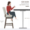 Bar Stools, Bar Stools with Back, Diamond Pattern, Rubber Wood Legs for Kitchen, Bar, Counter Height Stools, Cream White