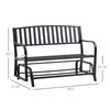Patio Glider Bench Outdoor Swing Rocking Chair Loveseat with Power Coated Sturdy Steel Frame, Black