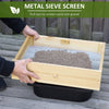 Potting Bench Table, Garden Work Bench, Workstation with Metal Sieve Screen, Removable Sink, Additional Hooks and Baskets for Patio, Natural