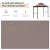 8' Patio BBQ Grill Gazebo Canopy with 2 Tier, Flame Retardant Cover, Large Storage Work Platform and Stylish Utility