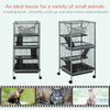 Rolling Small Animal Cage Pet for Rabbits, Chinchillas, Ferret with Wheels, Hammock, 4 Platforms and Removable Tray