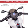 White Kid's Ride-on Electric Motorcycle, Pedal Bike with Headlight and Training Wheels