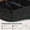 4' x 3' x 2' Raised Garden Bed with Support Rod, Steel Frame Elevated Planter Box, Black
