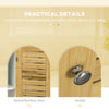 Tall Bathroom Storage Cabinet, Free Standing Bathroom Cabinet Slim Side Organizer w/ 3-Tier Open Shelf, Bamboo Door, White