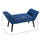 Modern Button Tufted Sitting Bench/Accent Fabric Upholstered Ottoman for Bedroom or Living Room  Blue