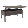 39" Modern Lift Top Coffee Table Desk With Hidden Storage Compartment for Living Room, Light Grey Woodgrain
