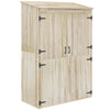 Wooden Garden Shed Tool Storage, Garden Shed with Double Magnet Doors, Tilted Roof, 47.25"  x 22.5" x 72'', Natural
