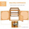 55" Wooden Chicken Coop, Large Chicken Run with Combinable Design, Poultry Pen, Orange