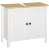 Under-Sink Storage Cabinet with Double Layers Bathroom Cabinet Space Saver Organizer 2 Door Floor Cabinet  White