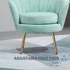 Modern Velvet-Touch Fabric Accent Chair Leisure Club Chair with Gold Metal Legs for Living Room  Green