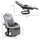 PU Recliner Reading Armchair with Footrest, Headrest, Round Wood Base for Living Room, Bedroom, Office - Grey