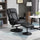 Swivel Recliner, Manual PU Leather Armchair with Ottoman Footrest for Living Room, Office, Bedroom, Black