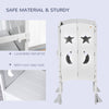 Kids Kitchen Step Stool Foldable Child Standing Tower with Chalkboard. Lockable Handrail for Children 3-6 Years Old, Grey