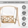 2-Person Wooden Porch Swing with Sturdy Steel Chains & Rustic X Shaped Design for the Outdoors, Natural