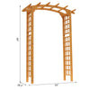 7.5' Fir Wood Round Outdoor Garden Pergola Style Arbor Arch Trellis