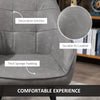 Modern Style Dining Chair Back Accent Chair with PU Leather Upholstery and Metal Legs for Living Room, Light Grey