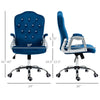 Velvet Office Chair Desk Chair with 360 Degree Swivel Wheels Adjustable Height Tilt Function Dark Blue
