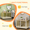 Dog Crate with Soft Washable Cushion, Lockable Front Door, for Small Medium Dogs, Oak