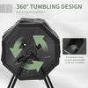 Tumbling Compost Bin Outdoor 360Â° Dual Chamber Rotating Composter 43 Gallon, Black