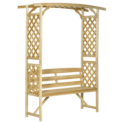 Patio Garden Bench, Wooden Bench, Outdoor Bench for Vines/Climbing Plants, Natural