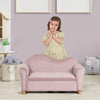 Ergonomic Foam Kids Sofa with Inner Toy Storage Chest, Velvet Kids Couch with Soft Arms, Children's Lounge Furniture, Pink