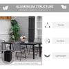 Patio Dining Table for 8, Rectangular Aluminum Outdoor Table for Garden Lawn Backyard, Black