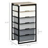 Dresser for Bedroom, 6 Drawer Dresser, Chest of Drawers with Steel Frame for Bedroom, Living Room, Grey