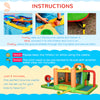 7-in-1 Inflatable Water Slide, Kids Castle Bounce House Includes Slide, trampoline, Pool, Water Gun, Ball-target, Boxing Post, Tunnel with Carry Bag, Repair Patches, 750W Air Blower