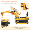 NO POWER Ride On Excavator Toy Tractors Digger Movable Scooter Walker Pretend Play Toddler Construction Truck Basket Storage For Boys Girls 3-8 Years Old, Yellow/Black